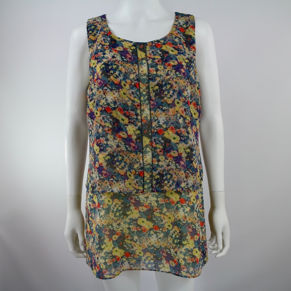 Cabi Positano Tank Size Medium Floral Career NWOT
